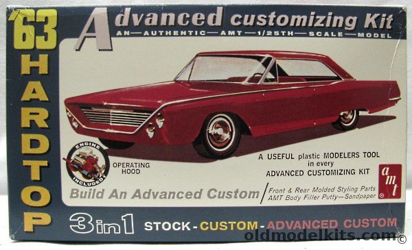 AMT 1/25 1963 Ford 500XL Sport 2 Door Hardtop - 3 in 1 - Stock / Custom / Advanced Custom, 6003 plastic model kit
